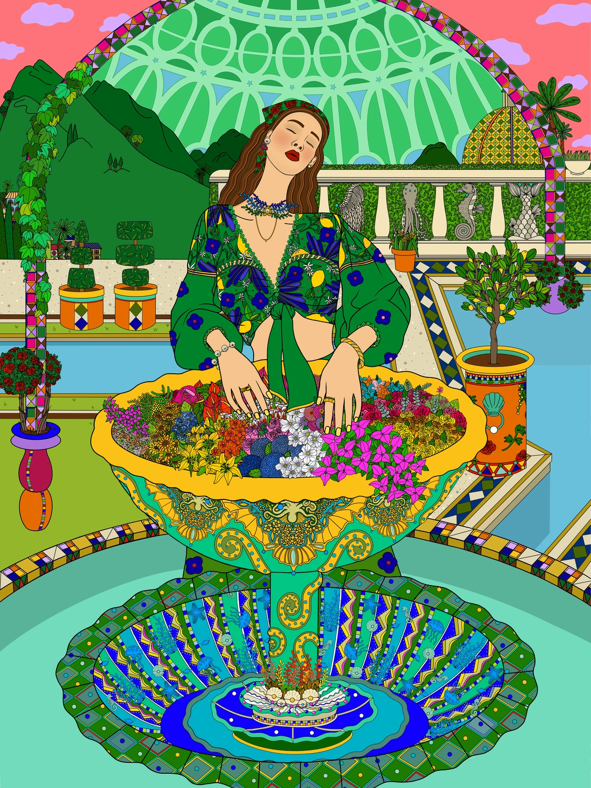 The Fountain Dream — CASA OF J, hand-drawn